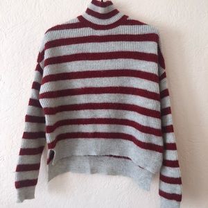🆕No Tag Zara Knit Stripe MohairSweater Turtleneck